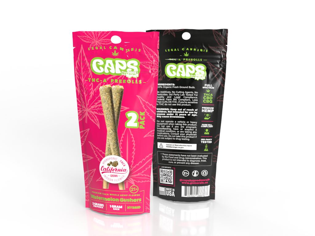CAPS 2 Pack THC-A Prerolls 2g Total – Watermelon Gushers