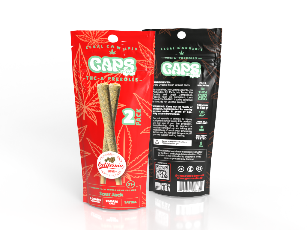 CAPS 2 Pack THC-A Prerolls 2g Total – Sour Jack Sativa