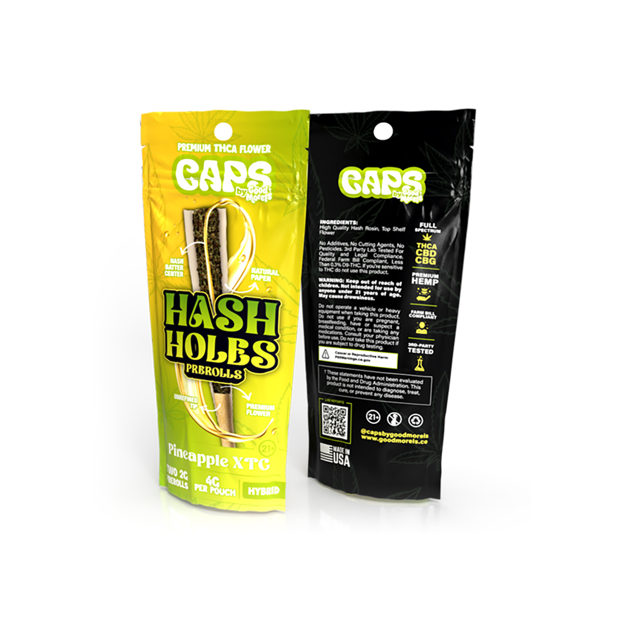 CAPS 2 Pack Hash Holes Prerolls 4g Total – Pineapple XTC